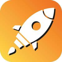 Rocket Vector Glyph Gradient Background Icon For Personal And Commercial Use.