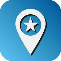 Starred Location Vector Glyph Gradient Background Icon For Personal And Commercial Use.