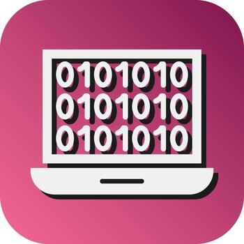 binario código vector glifo degradado antecedentes icono para personal y comercial usar.