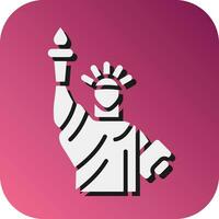 Statue Of Liberty Vector Glyph Gradient Background Icon For Personal And Commercial Use.