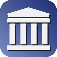 Parthenon Vector Glyph Gradient Background Icon For Personal And Commercial Use.