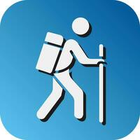 Hiking Vector Glyph Gradient Background Icon For Personal And Commercial Use.