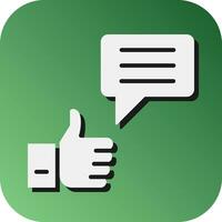 Positive Comment Vector Glyph Gradient Background Icon For Personal And Commercial Use.