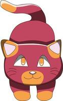 rojo gato gatito vector ilustración dibujo dibujos animados linda