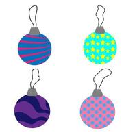 Vector festive illustration in the form of multi-colored New Year balls on a white background