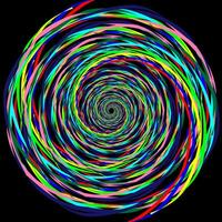 Vector abstract pattern in the form of a multi-colored spiral on a black background