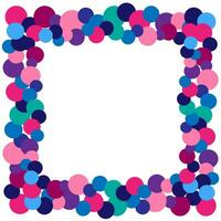 Vector quadrangular frame in the form of multi-colored balls on a white background