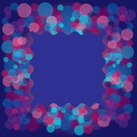 Vector frame of colorful balls on a blue background