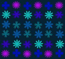 Vector abstract pattern in the form of colorful flowers on a blue background