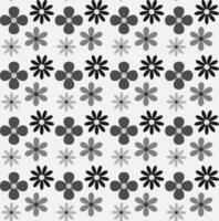 Vector seamless monochromatic Scandinavian pattern in the form of flowers on a gray background