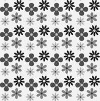 Vector seamless monochromatic Scandinavian pattern in the form of flowers on a gray background