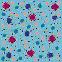 Vector abstract pattern in the form of multi-colored flowers on a blue background