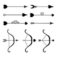 Set of Cupid's arrows and bow. Love Arrows vector