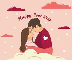 San Valentín día tarjeta postal con un Pareja en amor vector