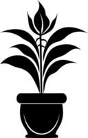 Potted plant silhouette isolated. A plant in a pot silhouette vector. AI generated illustration. vector