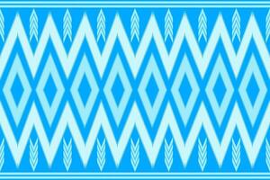 Ethnic geometric pattern design for traditional clothing carpet wallpaper background uses blue tones. vector