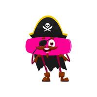 Cartoon funny minus math sign pirate or corsair vector