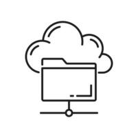 Cloud storage and network database server icon vector