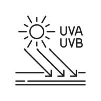 Sunscreen cosmetics. UVA UVB sun rays reflection vector