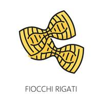 Fiocchi rigati pasta type color outline icon vector