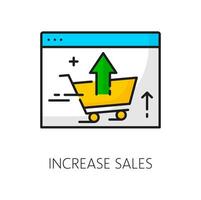 Increase sales icon, SEM search engine marketing vector