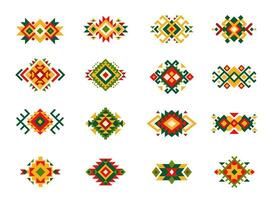 Mexican tribal motif patterns. ethnic ornament vector