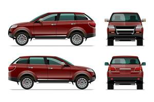 Red SUV Car Template vector