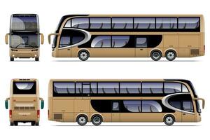Brown Double Deck Coach Bus vector