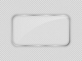 Glass plate in rounded rectangular frame vector