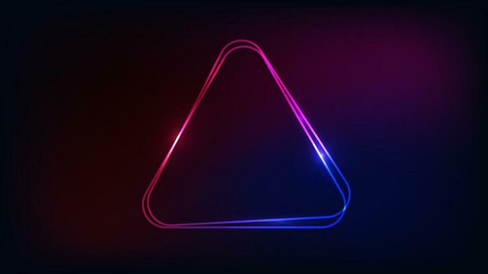 Neon double frame with shining effects
