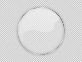 Glass plate in circle frame vector