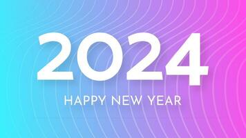 2024 Happy New Year on colorful background vector