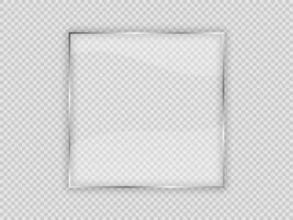 Glass plate in square frame vector