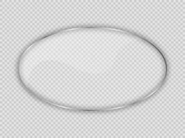 Glass plate in oval frame vector