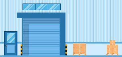 Roller door or roller shutter. Elements of architecture , factory door background vector