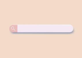 3D search bar. Browser button for website and UI design. Search form template. web search concept. 3d rendering. Vector illustration