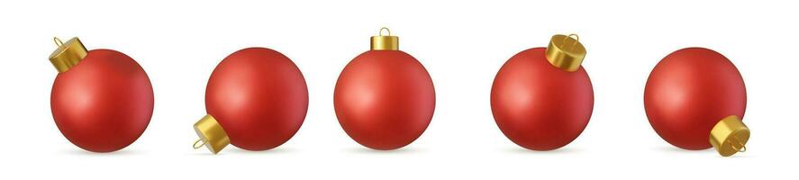 red Christmas ball vector