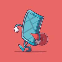 Smartphone character walking and holding with a GPS icon vector illustration. Technology design concept.