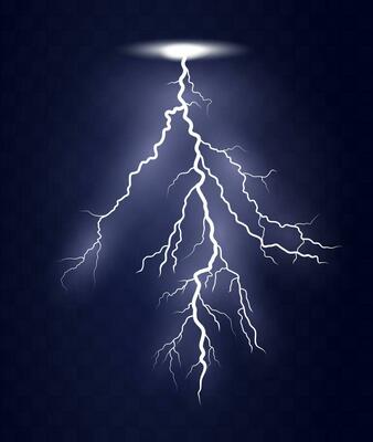 Lightning flash bolt. Blue lightning template. Thunderbolt isolated on dark background. electric light thunder spark. Blue lightning or magic power blast storm template