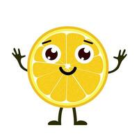 lemon character, cute character for your design. Beautiful cartoon lemon isolated on white background. Vector illustration in flat style