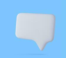 Blank speech bubble pin isolated on white background 3D rendering. Social network communication concept. 3d render. Vector illustration