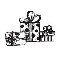 vintage engraving, cute Christmas gifts. birthday, party vector