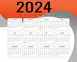 2024 calendar template vector