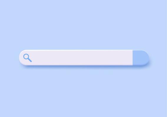 3D search bar. Browser button for website and UI design. Search form template. web search concept. 3d rendering. Vector illustration