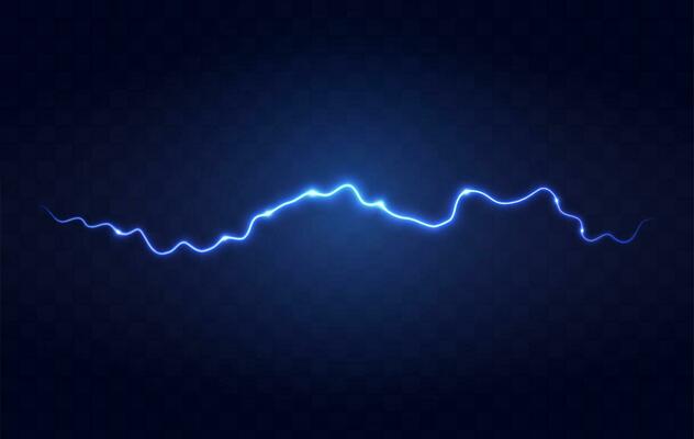 Lightning flash effect. Realistic electric lightning, Abstract background in the form of lightning. A powerful charge causes many sparks. Power of nature.