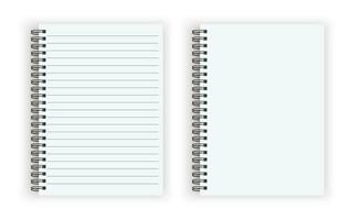Blank closed realistic spiral notepad mockup isolated on white background. vector illustration.