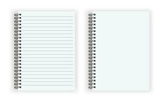 Blank closed realistic spiral notepad mockup isolated on white background. vector illustration.