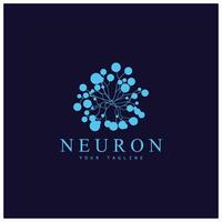 Neuron logo or nerve cell logo design,molecule logo illustration template icon with vector concept