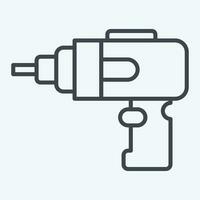 Icon Cordless Drill. related to Construction symbol. line style. simple design editable. simple illustration vector