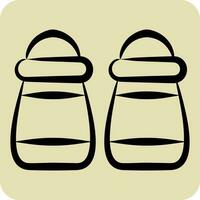 Icon Salt and Pepper. related to Herbs and Spices symbol. hand drawn style. simple design editable. simple illustration vector